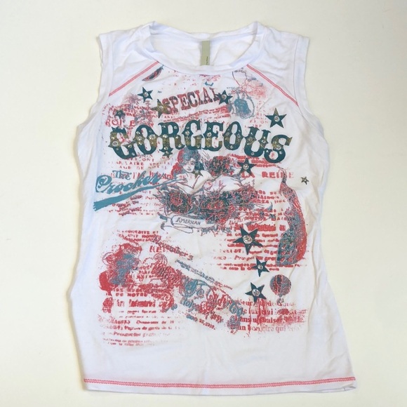 WOMENS GRAPHIC PRINT TANK TOP SIZE MEDIUM - Picture 1 of 3